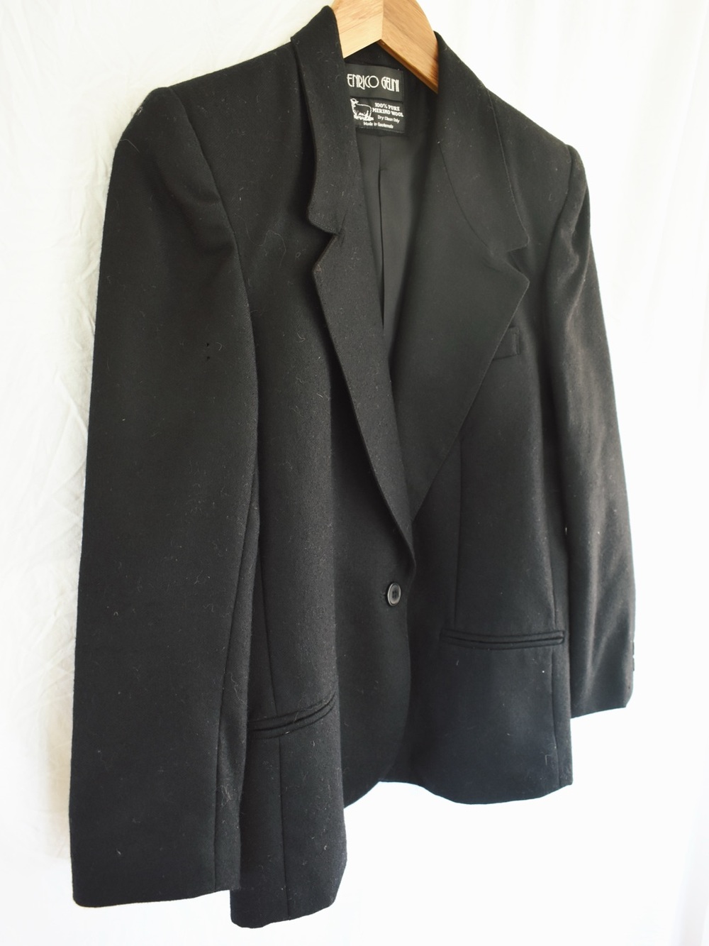 Vintage Women’s Black Tailored Single-Button Blazer